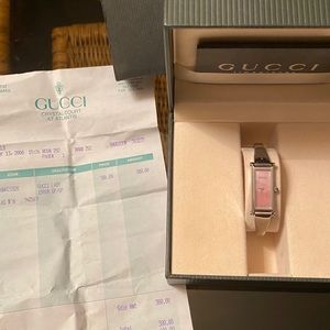 Gucci 1500LSilverPinkMotherofPearlBangleWomenWatch